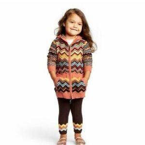 NWT Missoni For Target 2T Girls Chevron Knit Tunic Hoodie Sweater Jacket
